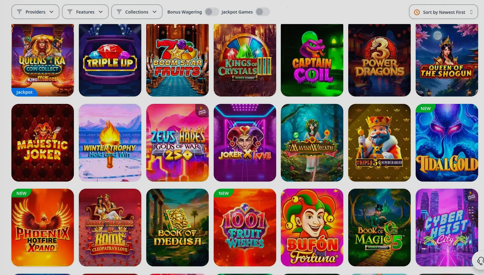 Julius casino en ligne interface de jeu